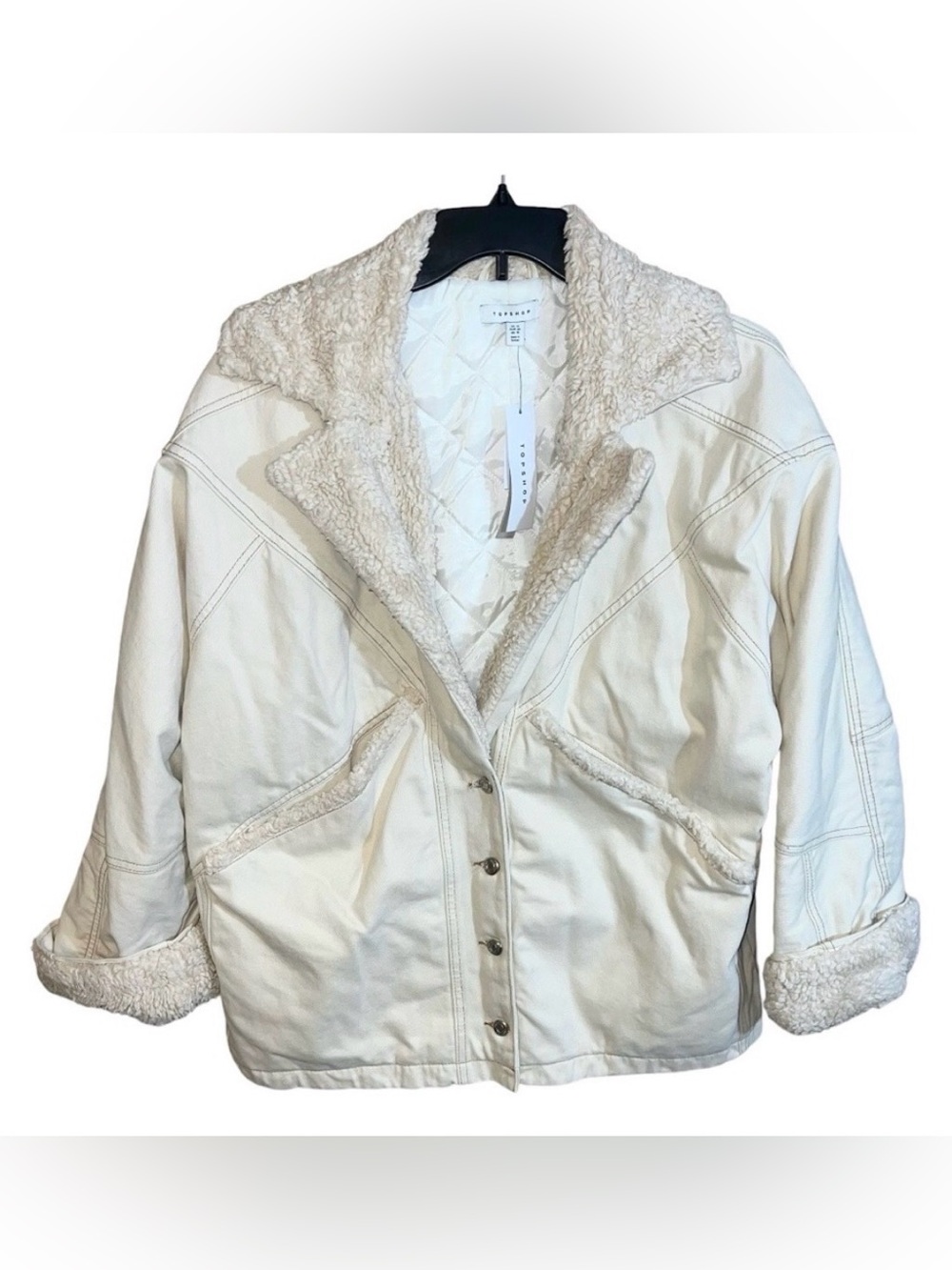 Topshop Coat Women’s Size 10 Beige Casual Winter